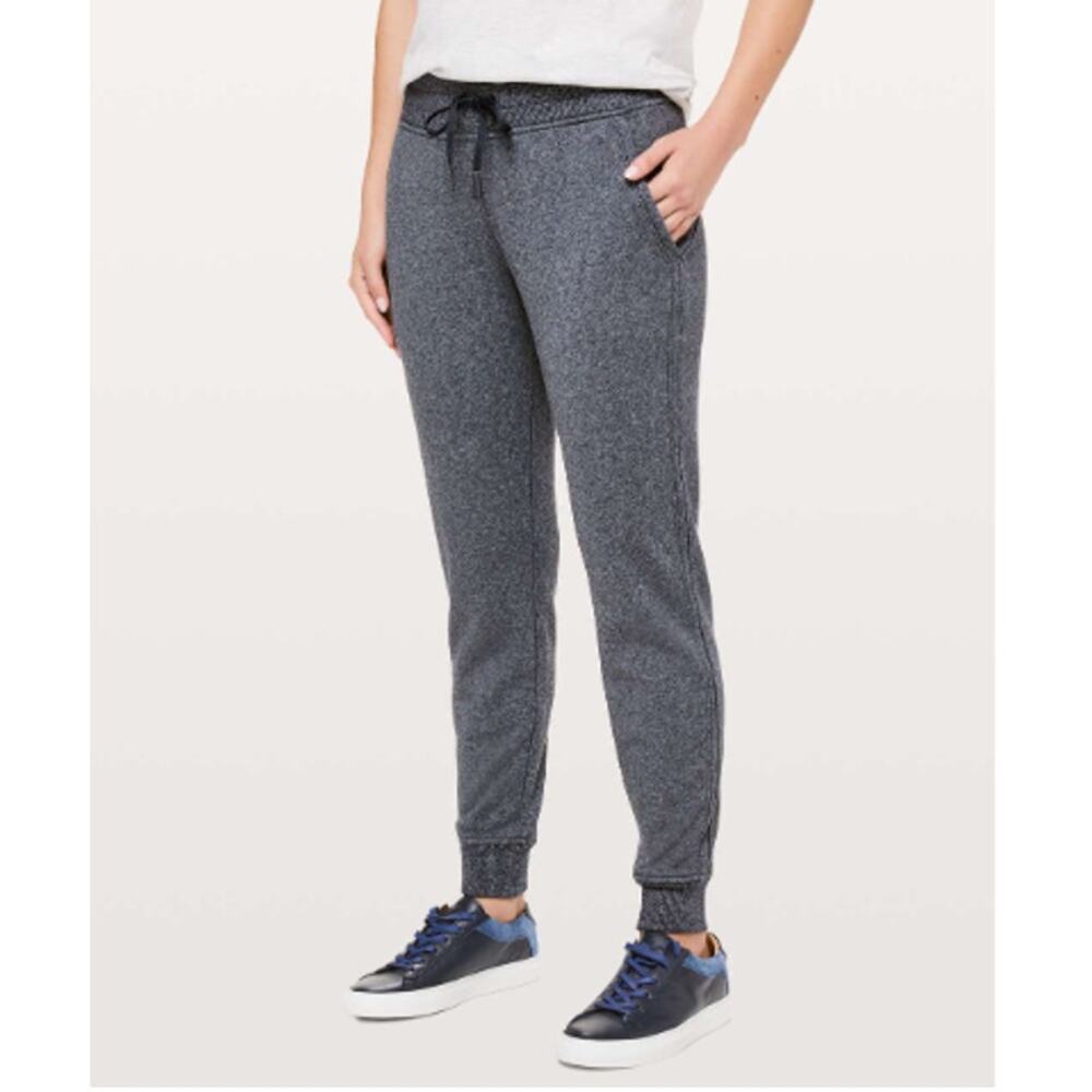 Lululemon Women's Warm Down Jogger II Heathered Navy Sz 4 Athleisure Lounge